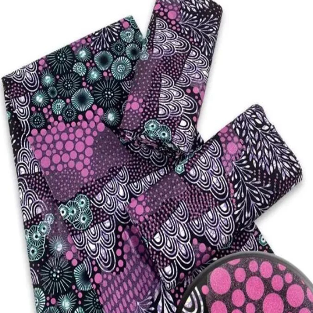 

Новый воск ткани Африканский Воск хлопчатобумажный материал пятна Золотой Анкара батик 6 ярдов Fushia розовый для шитья Свадебная форма