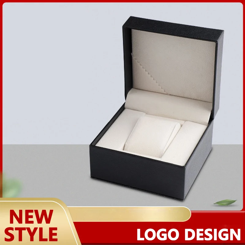 

customized Logo PU Leather Flip Plastic Embryo Watch Box Large Quantities Wholesale Storage Box Organizer