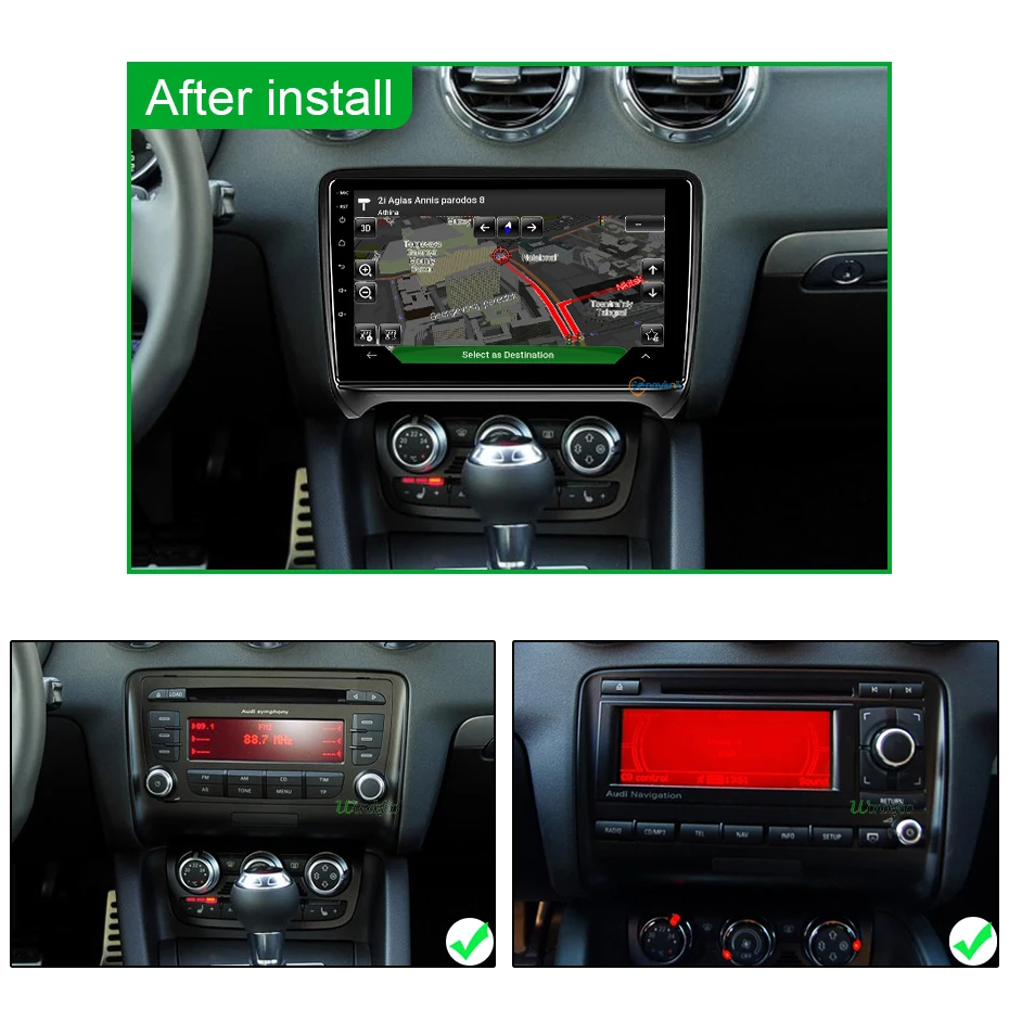Автомобильный радиоприемник Qualcomm Snapdragon 2 din android 10 с экраном для AUDI TT MK2 8j 2006-2014