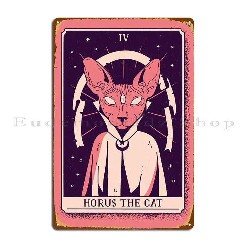 

Металлический знак Horus Cat Tarot, таблички, настенная пещера, настенный гараж, персонализированный кинотеатр, жестяной плакат