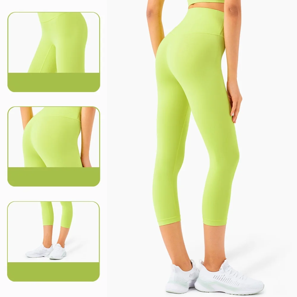 Solid Color Women Sports Pants Soft Comfortable High Waist Fitness Tight Yoga Leggings Woman Gym Comprehensive Training Jogging