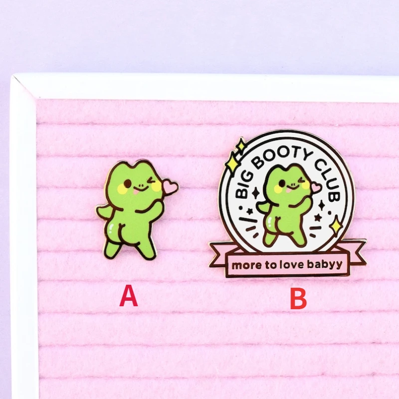 

Cute Frog Enamel Pin Big Booty Club Members Only Lapel Pins Kawaii Froggy Badge Mini Pin, Animal, Butt, Funny Brooch