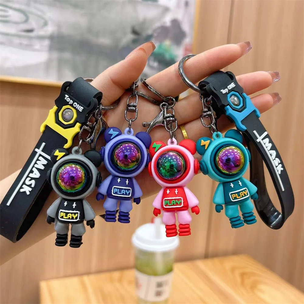 

NCEE Purple Key Chain Creative Cartoon Bear Shaped Pendant Car Backpack Pendant Exquisite Small Gift Cool Fashionable Keychain