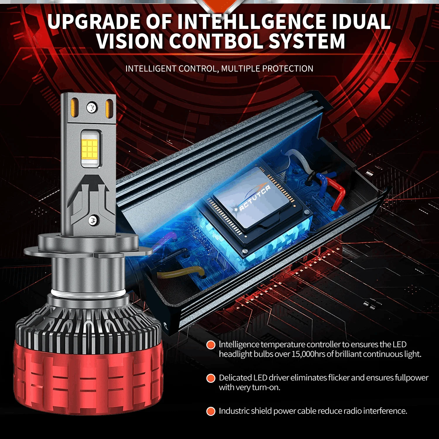 Фото ACTVTCA H4 H7 LED CANBUS H11 H1 9005 HB3 9006 HB4 H8 H9 9012 Светодиодные фары 120 Вт Высокая мощность 6000K Автомобильные фары №4