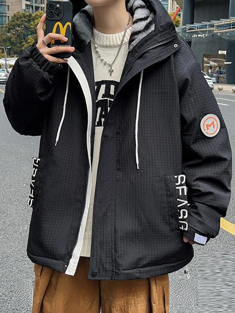Осенне-зимняя мужская куртка новинка 2024 толстая свободная верхняя одежда с