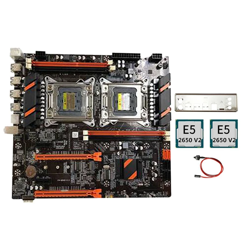 

Материнская плата X79 LGA 2011-3 с поддержкой двух CPU 4XDDR3 128G память для Xeon E5 + 2X E5 2650 V2 + кабель переключателя + перегородка