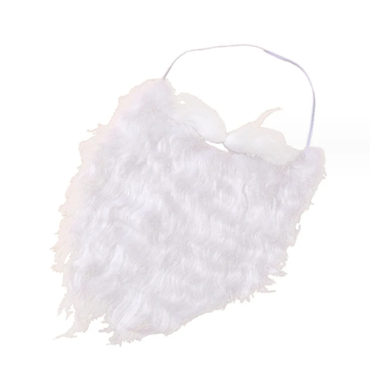 Рождественский костюм Санта-Клауса с бородой забавный белый искусственной для