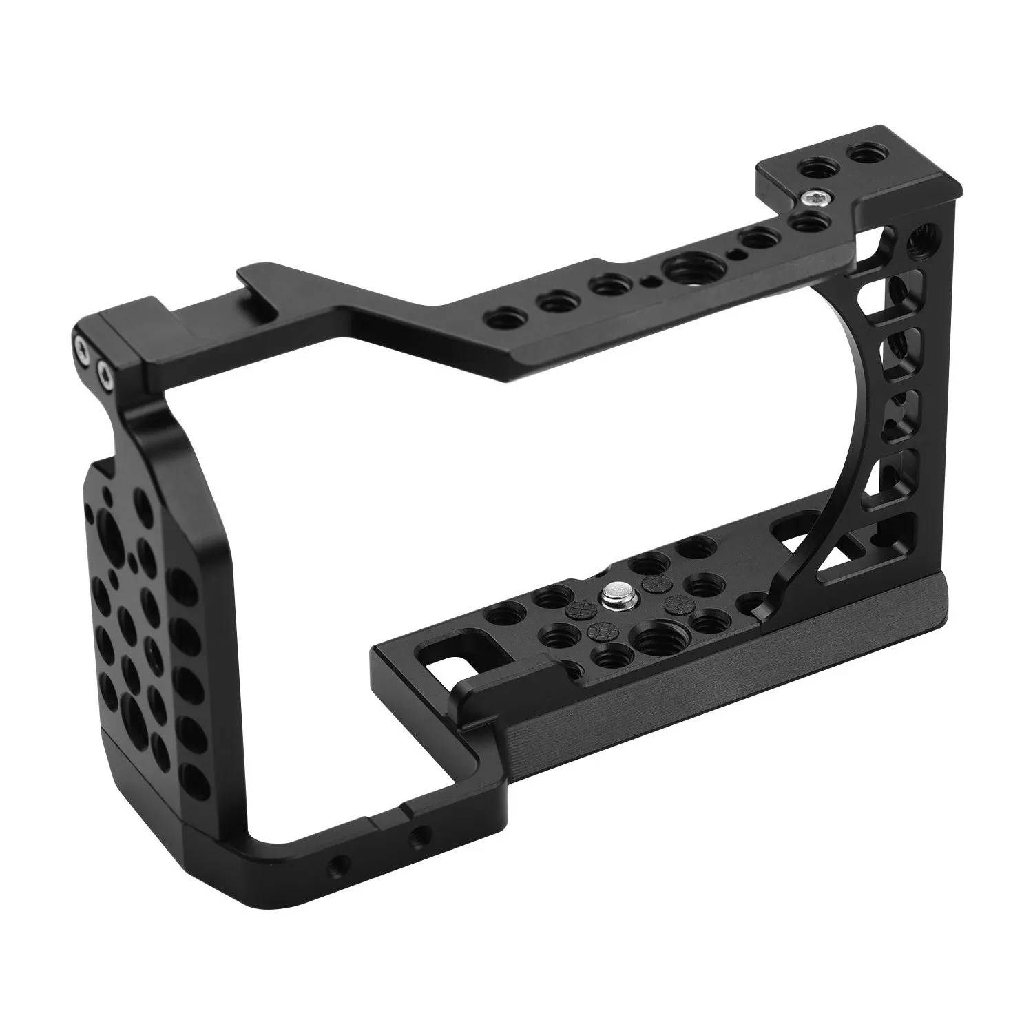 

Aluminum Alloy Camera Cage Rig with Cold Shoe Mount ARRI Locating Hole 1/4 3/8 Threaded
