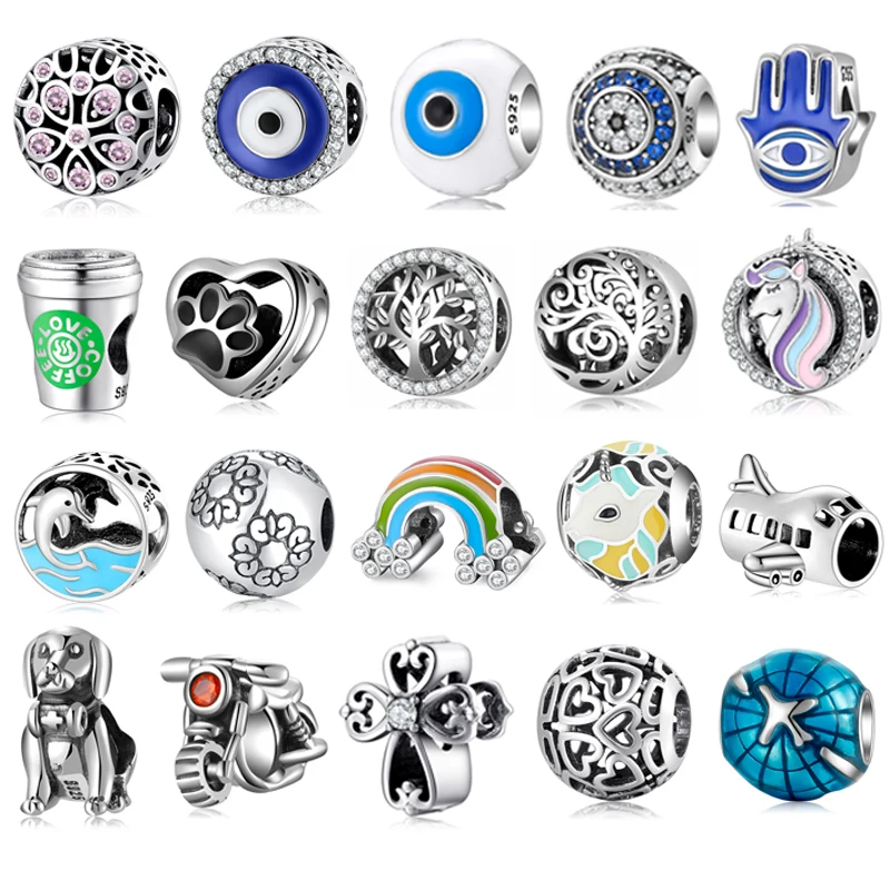 

Hot Sale 925 Sterling Silver Beadsclassic Tree of Life Motorcycle Rainbow Charms Fit Original DIY Bracelet Women Jewelry Making