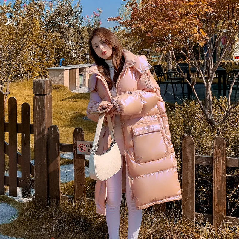 2022 Winter Down Jacket Women Hooded Coat Top Waterproof Wash-free Loose Long Style 90% White Duck Down Lightweight Warm Jackets