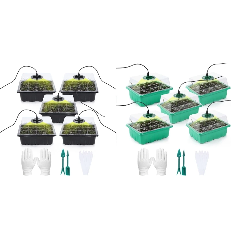 

Garden Seedling Trays with Led Light Starter Beginners Starters Gardening