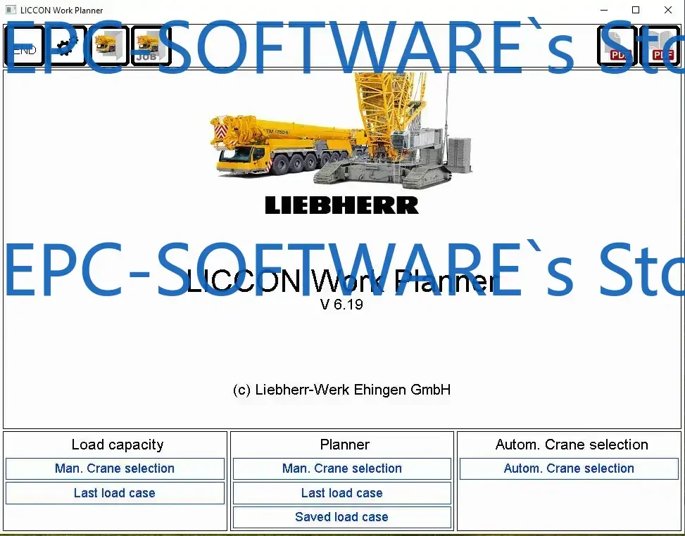Фото EPC-SOFTWARE Liebherr LICCON Универсальный рабочий планировщик V6.21 61 ГБ 2021 Мобильный кран и гусеничный кран DVD №2