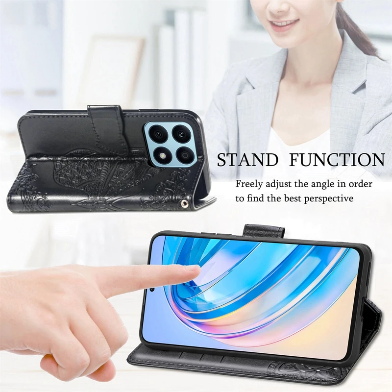 Leather Wallet Stand Phone Case For Huawei P60 P40 Lite E P30 Pro P20 Mate 50 Honr 80 70 Lite Magic5 X7a X8a X9a X8 X9 Cover