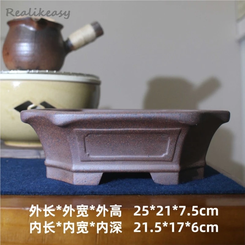 Фиолетовый глиняный цветочный горшок для сочных настольный керамический