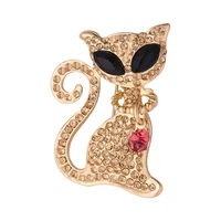 collare crystal fox brooches for women goldblack color crystal rhinestone animal jewelry pins and brooches b907