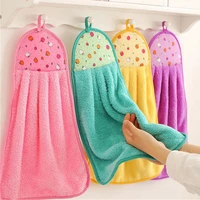 coral velvet bathroom supplies soft hand towel absorbent cloth dishcloths hanging cloth kitchen accessories