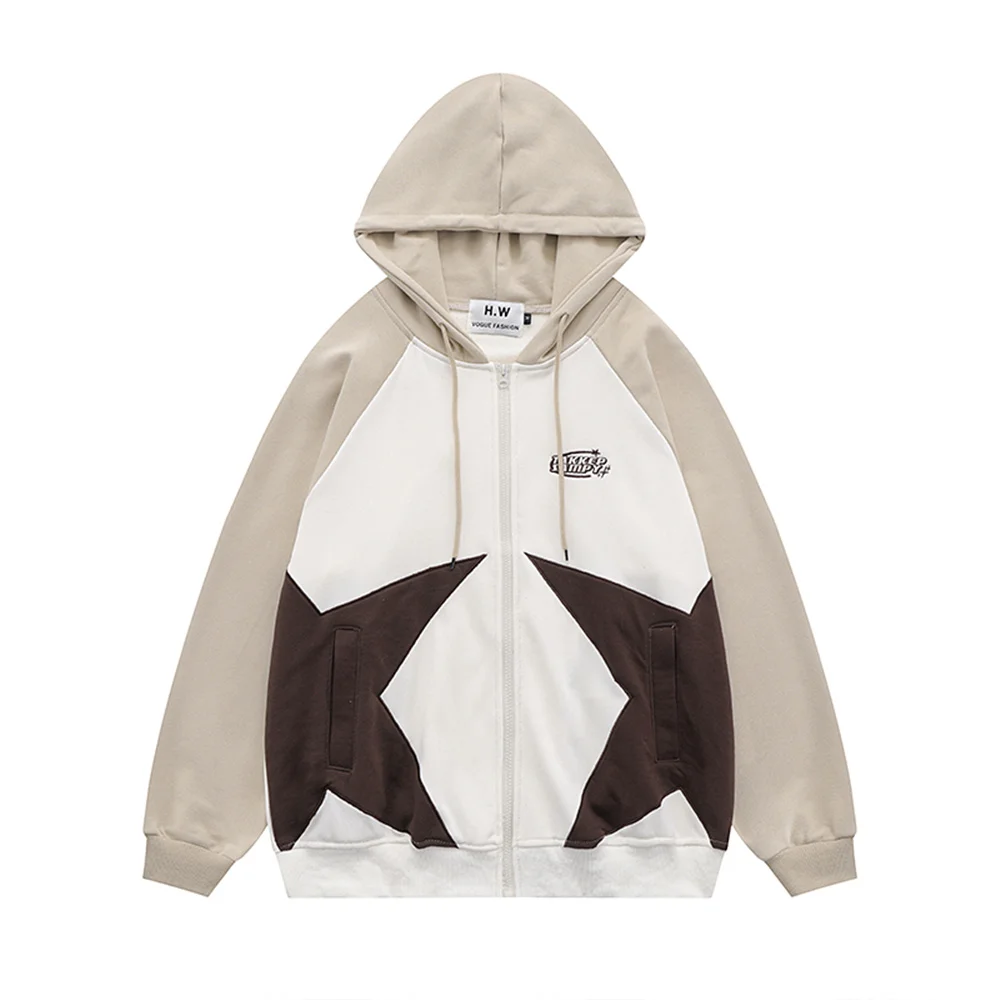 

Мужская Уличная одежда, куртка с капюшоном в стиле хип-хоп 2022, Женская куртка с вышивкой, пальто, куртка на молнии в стиле Харадзюку, черная хлопковая толстовка с капюшоном