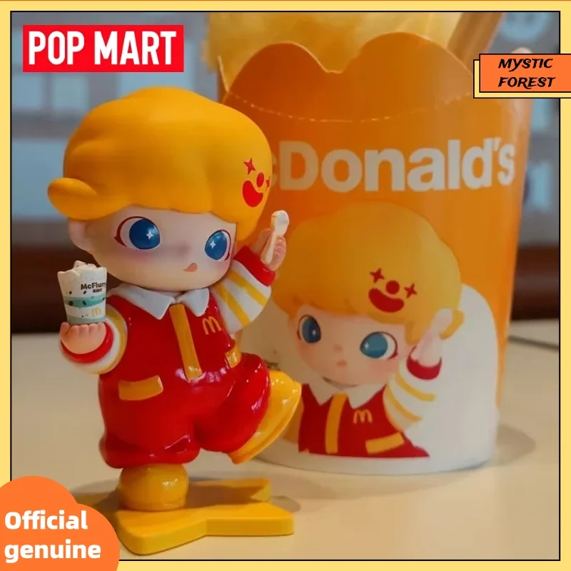 Фото Оригинальная коллекционная фигурка POP MART X McDonalds Dimoo McFlurry McCafe в тематике Cherry Blossom, декор для рабочего стола, слепая коробка №5