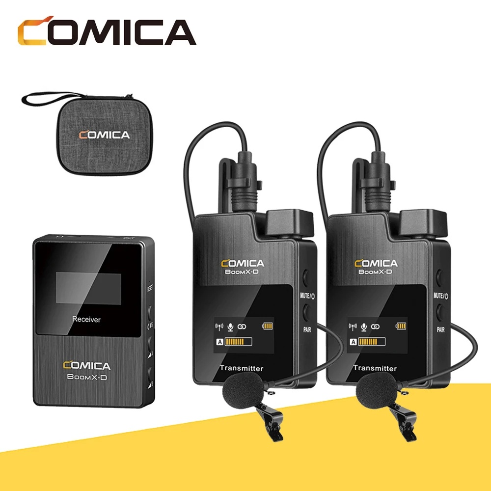 

Comica BoomX-D D2/D1 2.4G Digital Wireless Microphone Dual-Channel Professional Lavalier Interview Mic For PC Smartphone Cameras