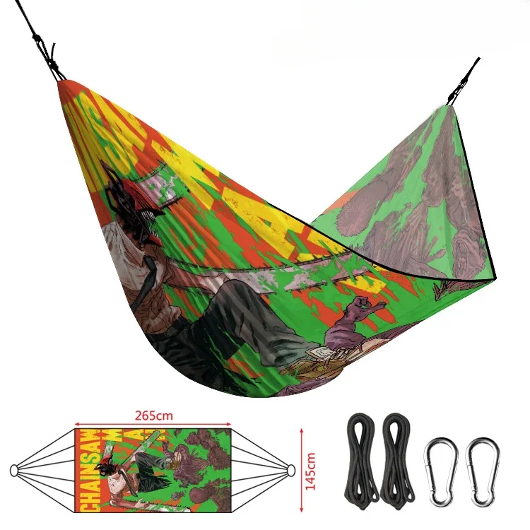 

Гамак мужской для пикника, двойная подвесная койка с мультяшным рисунком, для отдыха на открытом воздухе и активного отдыха