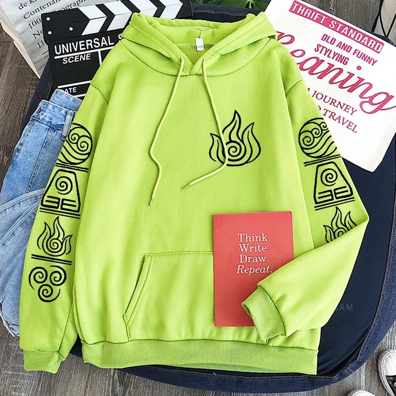 Аватар последний маг воздуха Harajuku аниме толстовка с капюшоном одежда вода земля