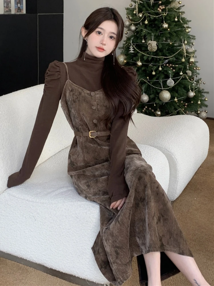 Комплекты платьев в стиле ретро женские майопардовые темпераментные топы с