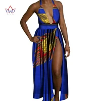 african wax print dresses for women bazin riche party dress for lady and younger girl sexy side slit streetwear 2022 wy5078