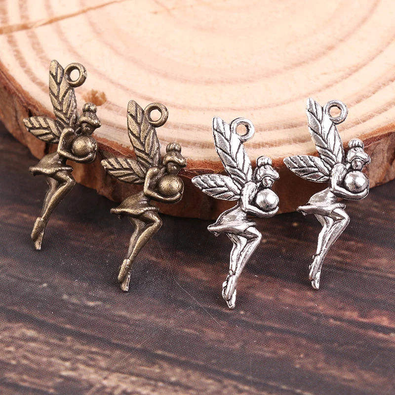 

10Pcs Vintage Fairy Angel Pendants Charm For Jewelry Making Angel Elf Pendants