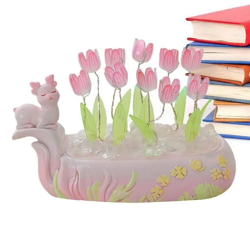 

Искусственный цветочный орнамент лампа-Тюльпан прочный изысканный романтический Тюльпан для детской комнаты, гостиной