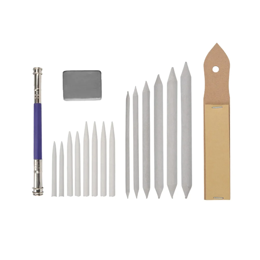 

Blending Stumps and Tortillions Sandpaper Pencils Extender Sharpener Blenders with Kneaded Eraser for Student Sketch Drawing