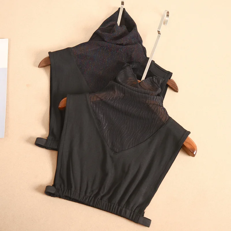 

Womens Mesh Fake Collar Female Black Turtleneck Faux False Turtleneck Shirt Sweater Detachable Collar Clothes Accessories