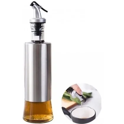 

Garrafa Inox Vidro Dosador Porta Azeite Vinagre Óleo 350ml
