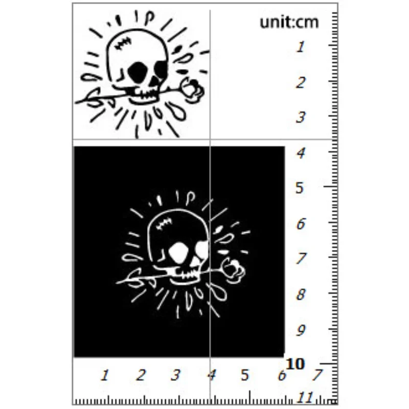 Искусство смерти Череп макияж временная фотография менее 4 см размер хны