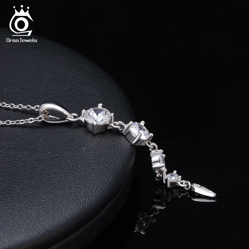 ORSA JEWELS романтическое ожерелье из стерлингового серебра 925 пробы с кубическим
