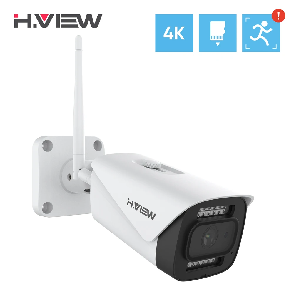 

H.View 8Mp 4K Ip Camera Wifi Home Cctv Security Surveillance Outdoor Audio Video Sd Card Slot Cameras For Nvr System Onvif