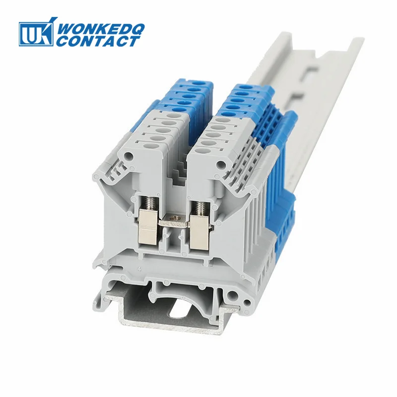 

10Pcs UK 5N Screw Feed-through UK 5 Cable Universal Plug Connductor Wire Electrical Connector DIN Rail Terminal Block UK5N