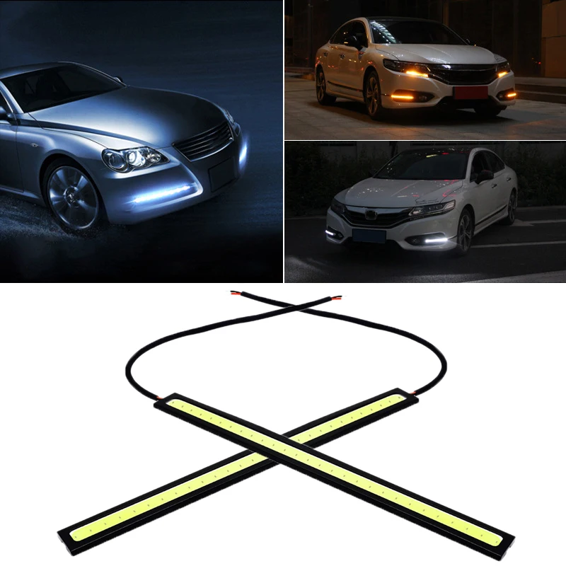 2 шт. 17 см универсальные дневные ходовые огни автомобиля COB DRL светодиодные ленты