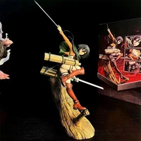attack on titan figure 29cm mikasa ackerman anime action figure gk model decoration collection toys for children gifts