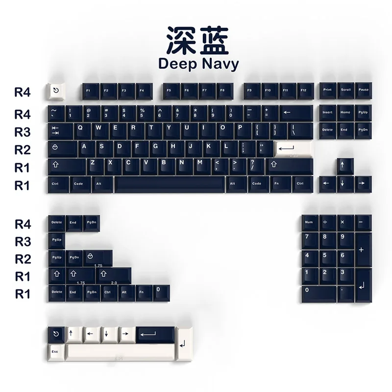 

Клавиатура Gmk Clone Deep Navy с 132 клавишами, вишневый профиль, двойной вылет, английская индивидуальная клавиатура на заказ для механической клавиатуры 61/87/104
