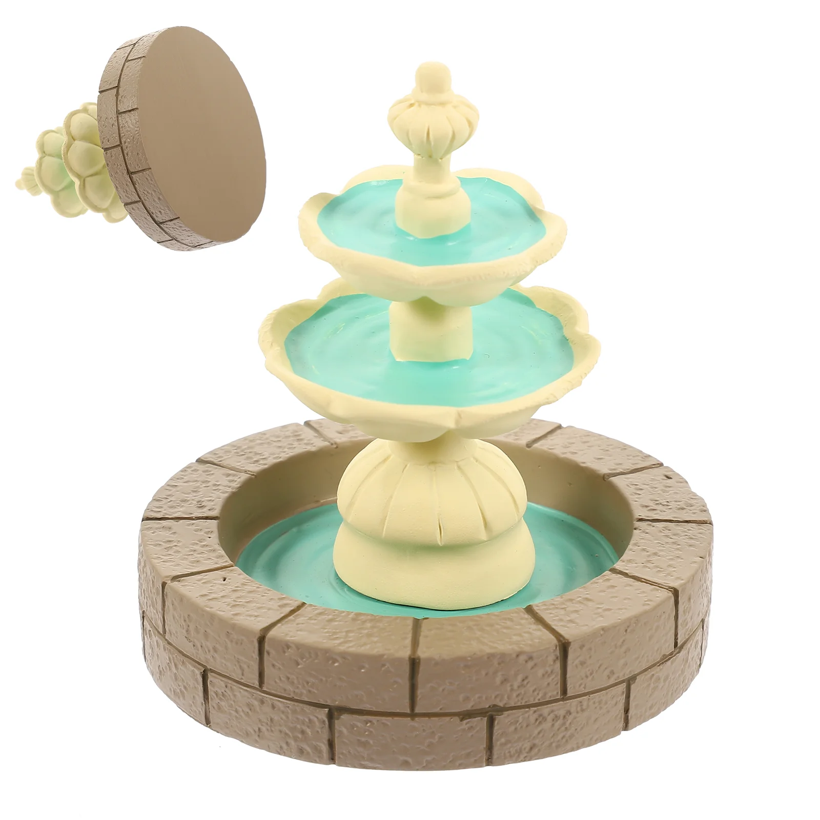 

Desktop Decor Mini Garden Ornament Outdoor Miniature Fountain Table Micro Landscape Resin Statue
