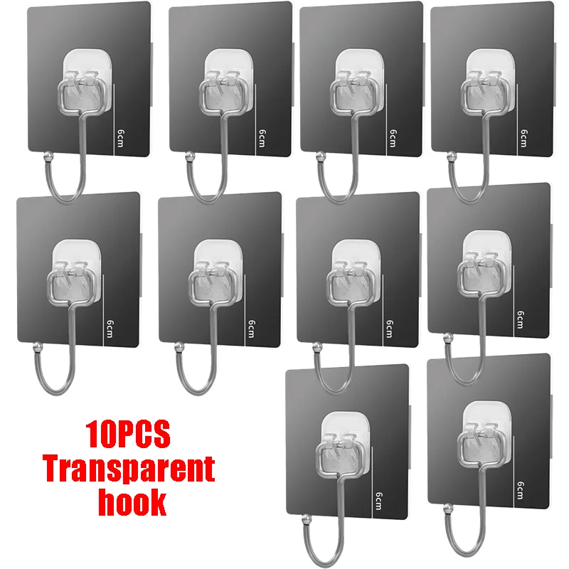 Прозрачные самоклеящиеся настенные крючки