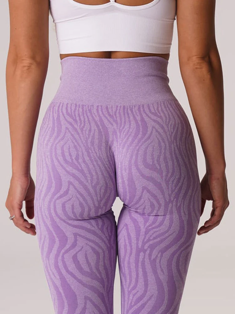 

ASHEYWR Seamless Zebra Leggings Women Slim High Waist Booty Lifting Fitness Legging High Elastic Workout Push Up Jeggings Female
