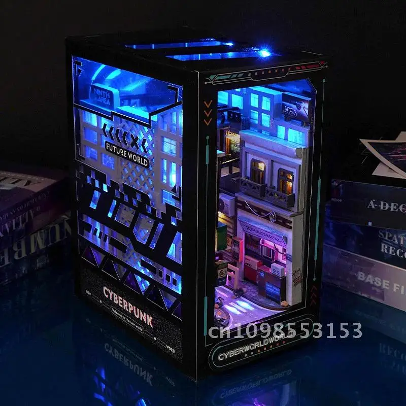 Креативный DIY деревянный книжный уголок полка вставка миниатюрные наборы