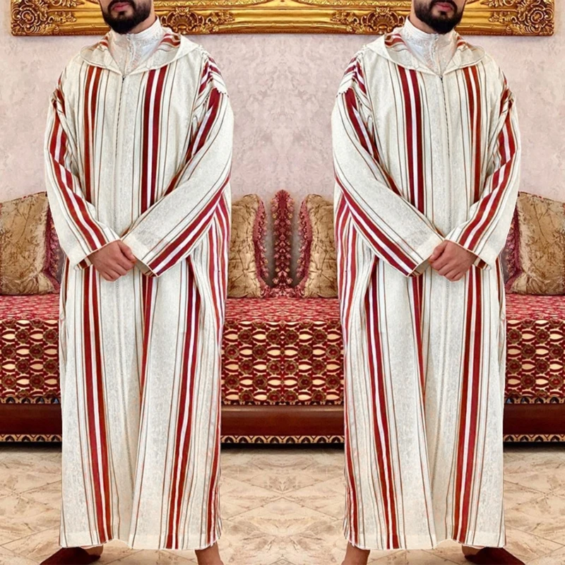 Модная мужская рубашка в этническом стиле платье Рамадана марокканский халат