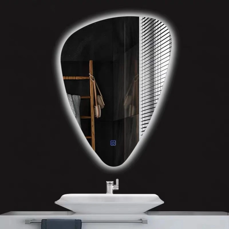 

Nordic Mirror Irregular Bathroom Wall Hanging Art Design Living Room Bedroom LED Mirror Vanity Makeup Espelho Decoration Home