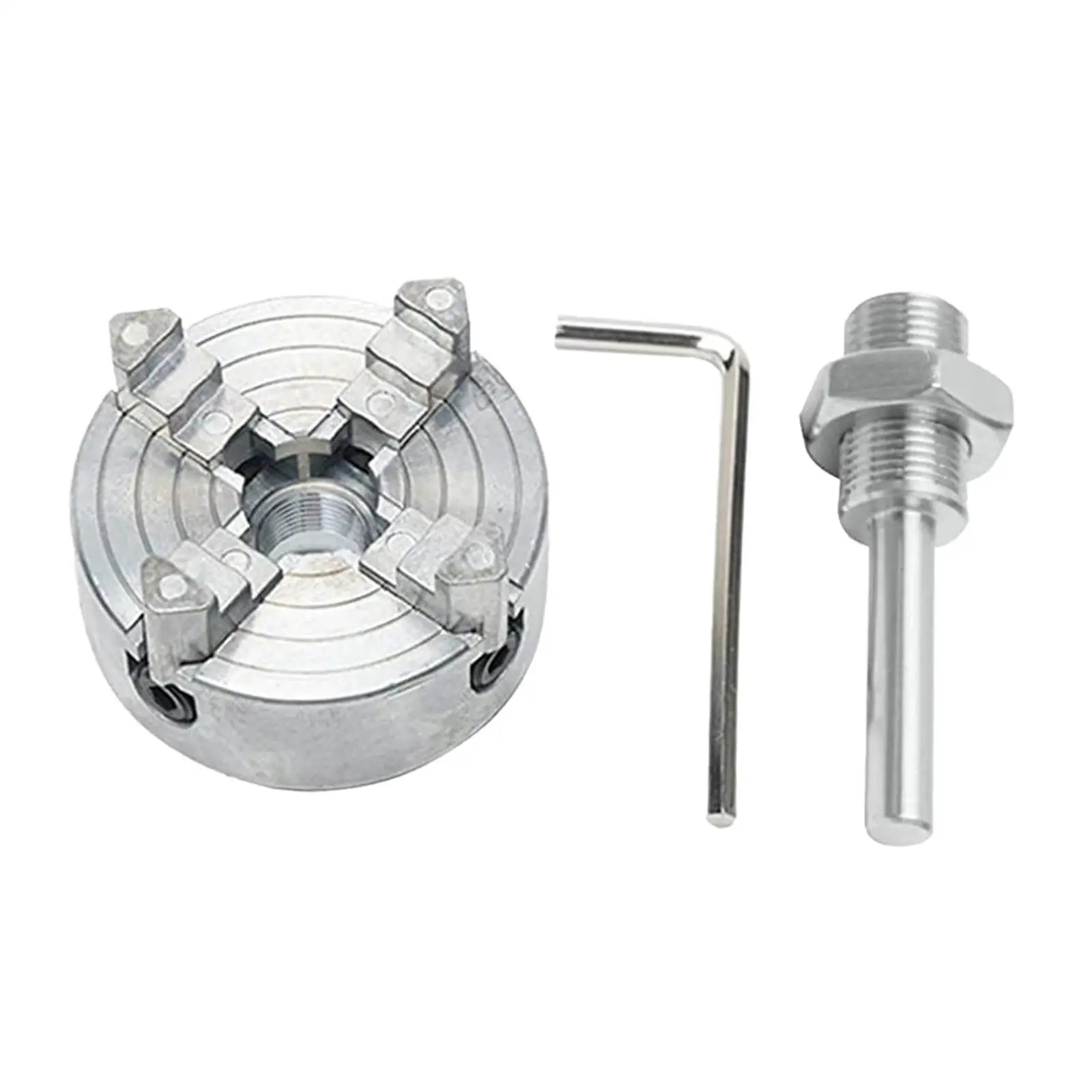 

Jaw Lathe Chuck with Connecting Rod Drilling Tool Self Centering Wood Turning Clamp Zinc Alloy High Turning Chuck Parts