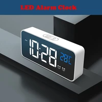 led digital desk table clock with backlight snooze alarm clocks for children bedroom temperature display home decoration usb