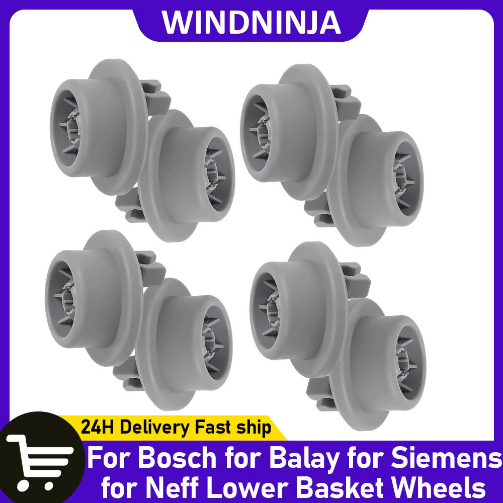 Фото Для Bosch для Balay для Siemens для Neff, колеса нижней нижней корзины для посудомоечной машины, рулон корзины для посудомоечной машины, 8 шт., колеса нижней корзины №1