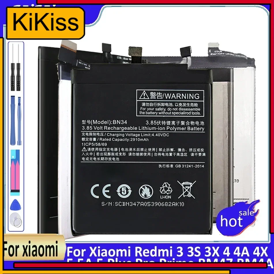 Аккумулятор для Xiaomi Redmi 3 3S 3X 4 4A 4X 5 5A Plus Pro Prime BM47 BM4A BN30 BN34 BN35 BN40 BN42 BN44
