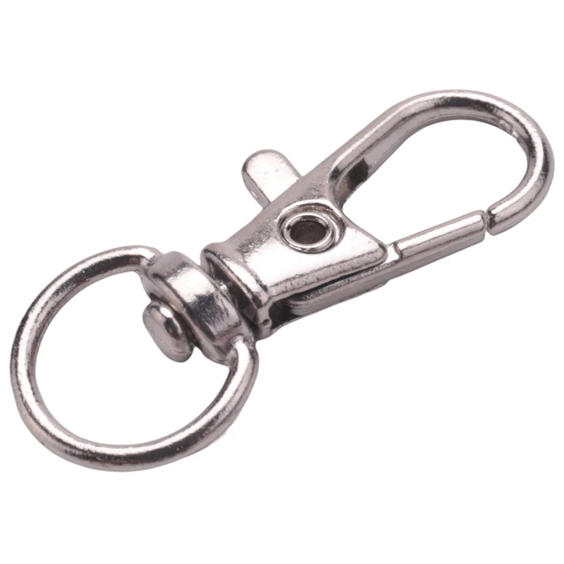 

120Pcs Metal Lobster Trigger Swivel Clasp Hooks Clip Buckle Jewellery Making Arts Crafts Key Ring Keychain 35Mm